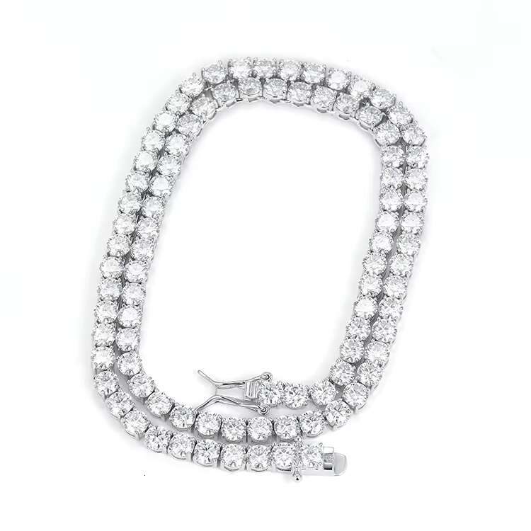 Hot Sale Hip Hop Chain 925 Sterling Silver VVS Moissanite Small Size 2MM Width Tennis Chain Factory Price