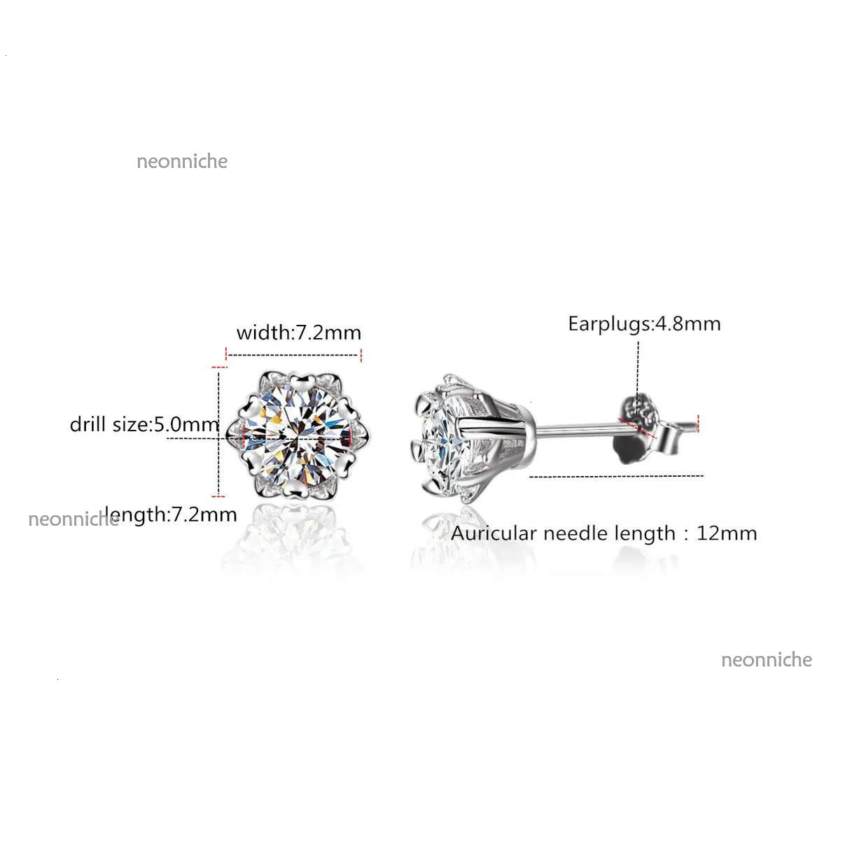 hoop for women D color VVS1 2CT moissanite earrings anti allergy solid sterg sier plated thicker gold designer jewelry woman gift