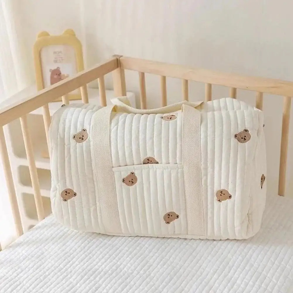 Embroidered Mom Bag Storage Bag Large Capacity Mommy Travel Bag Fashion Multi-functional Handbag Lightweight Crossbody Strap 251110