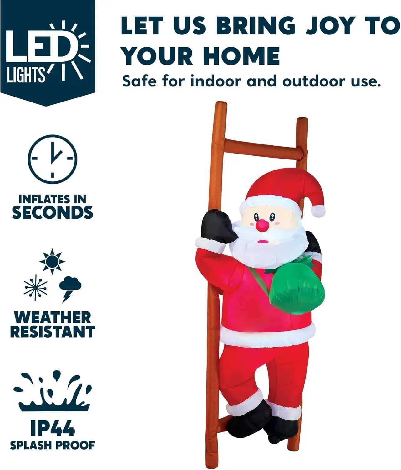 Christmas JOYFY 6 FT Christmas Inflatable Climbing Santa Hanging Inflatable Christmas Yard Decorations for Xmas Party Lawn Dcor Y251111