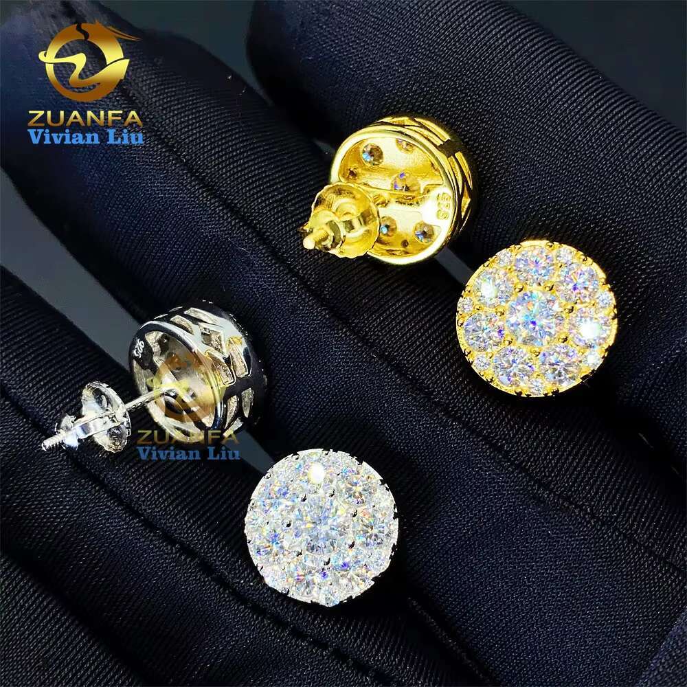 Fine Jewelry Wholesale Price S925 Sterling Silver Luxury Women Fashion Vvs Moissanite Stud Earrings