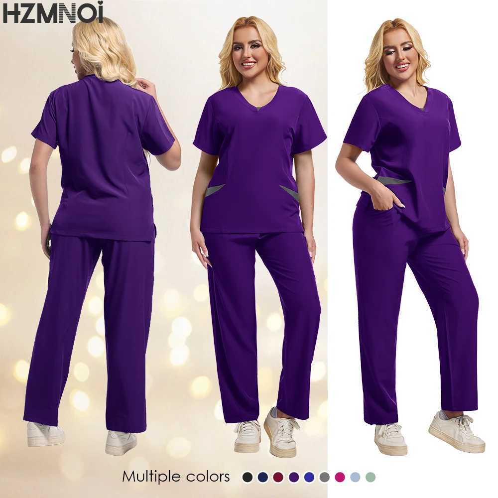 New style Medical Apparel Scrub Uniform Women Short Slved Scrubs Jumpsuit Medical Hospital Clothing Scrub Uniforms with Pocket X250410