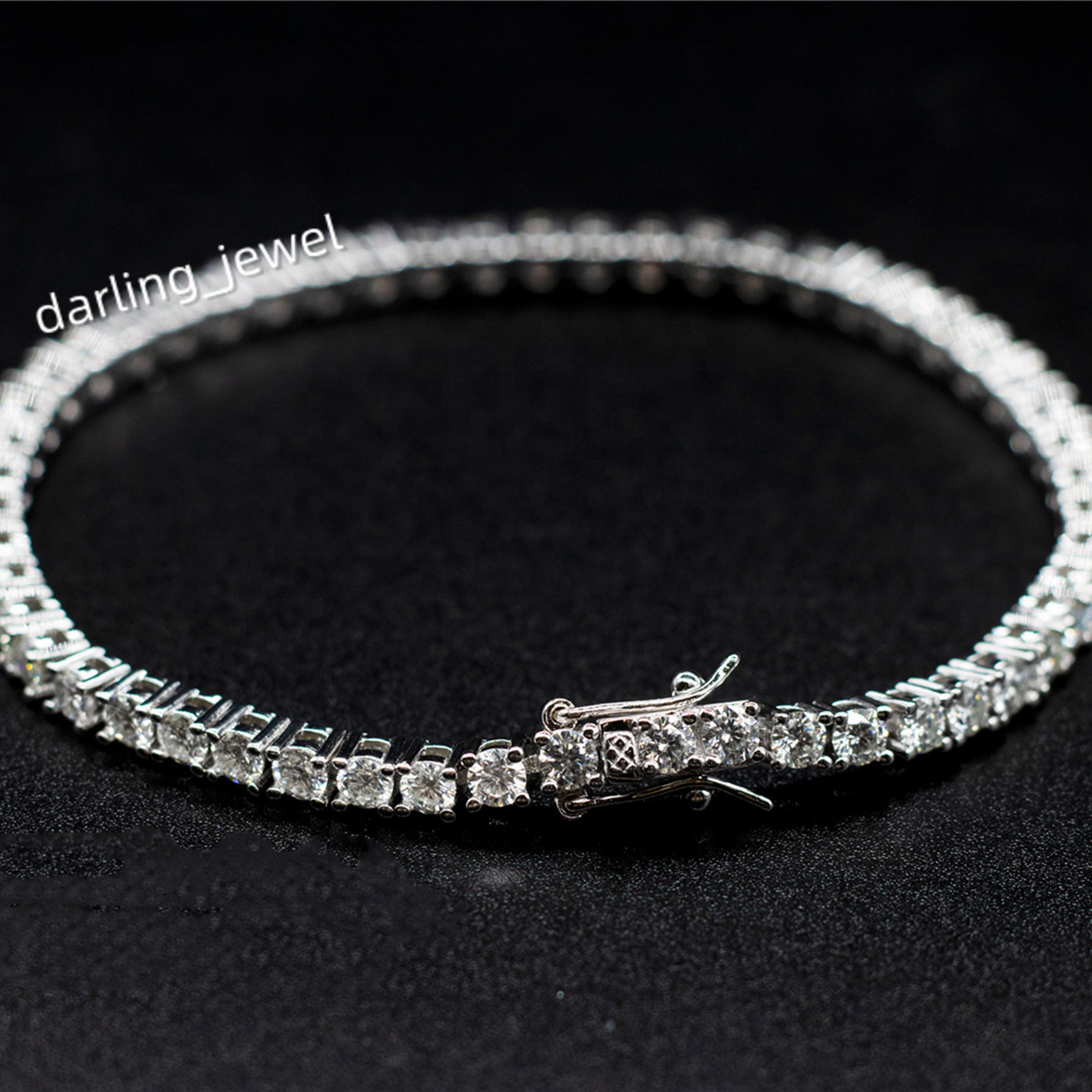 Custom Hip Hop Tennis Bracelet VVS Mossanite Diamond Tennis Link Chain Gold for Men 3mm Gift Packing Box Classic Design 1pcs