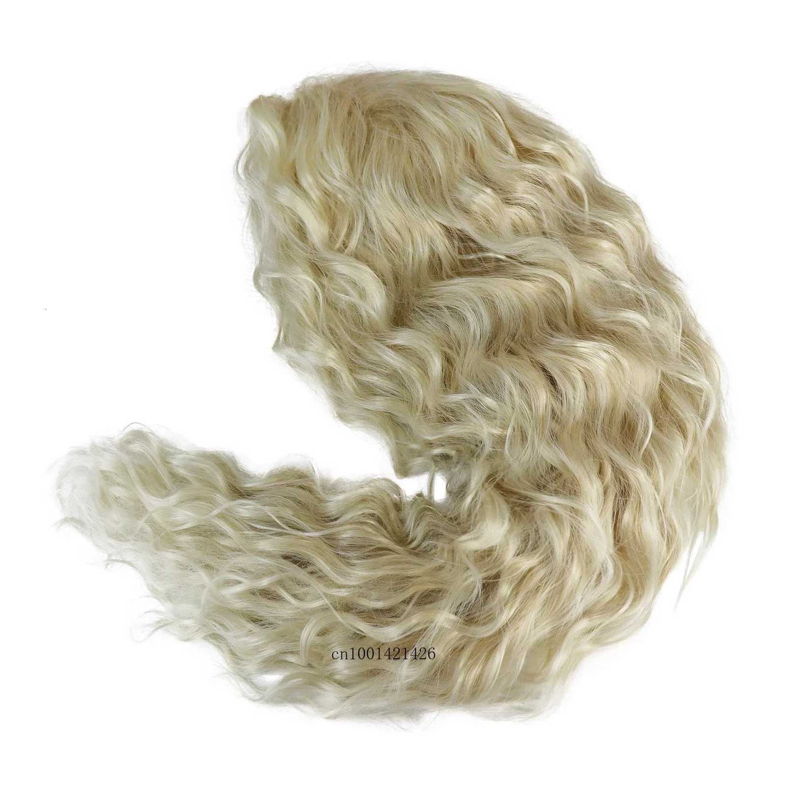 Synthetic Hair Realistic Long Yellow Blonde Curly Wig Free Part Hairline Light Thick Fluffy Wavy Wigs Natural Roleplay CosplayT251111