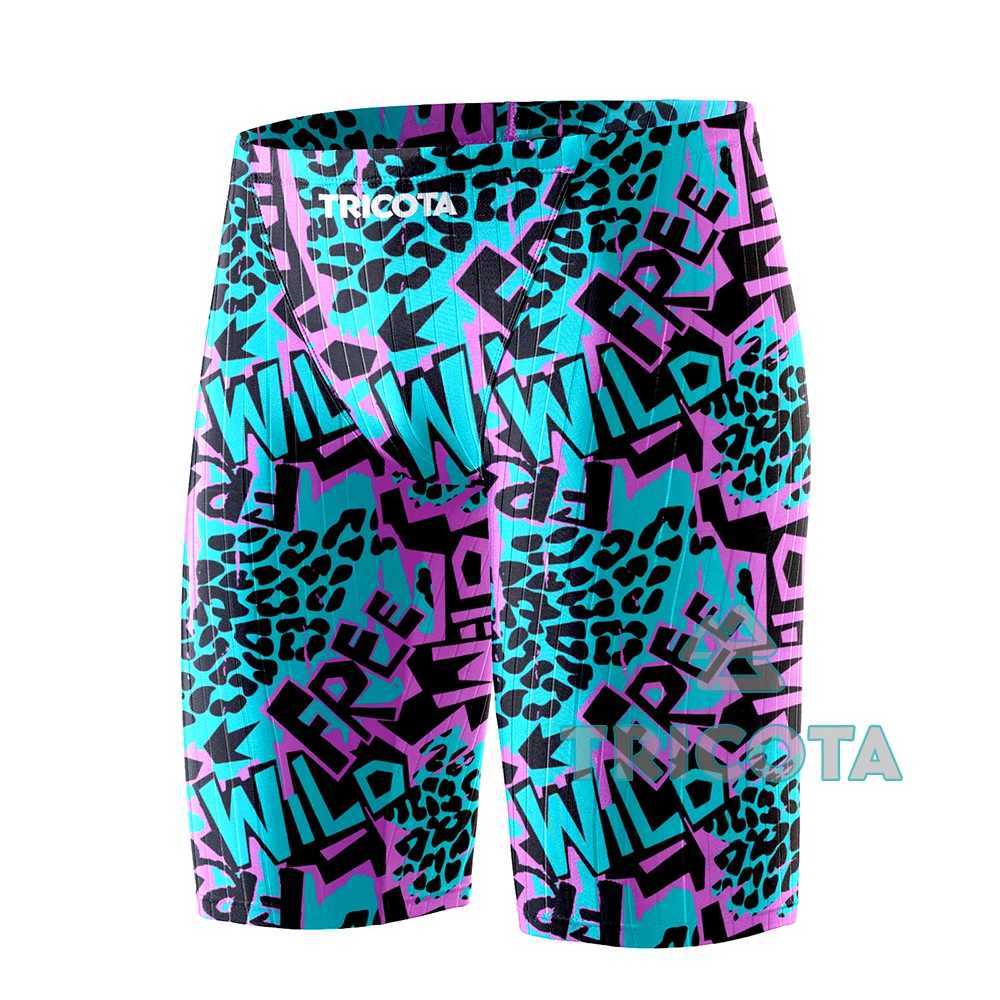 Mens interference swimming suit competition swimming team suit quick dry swimsuit sports training swimming shorts beach tight surfing poleW250410