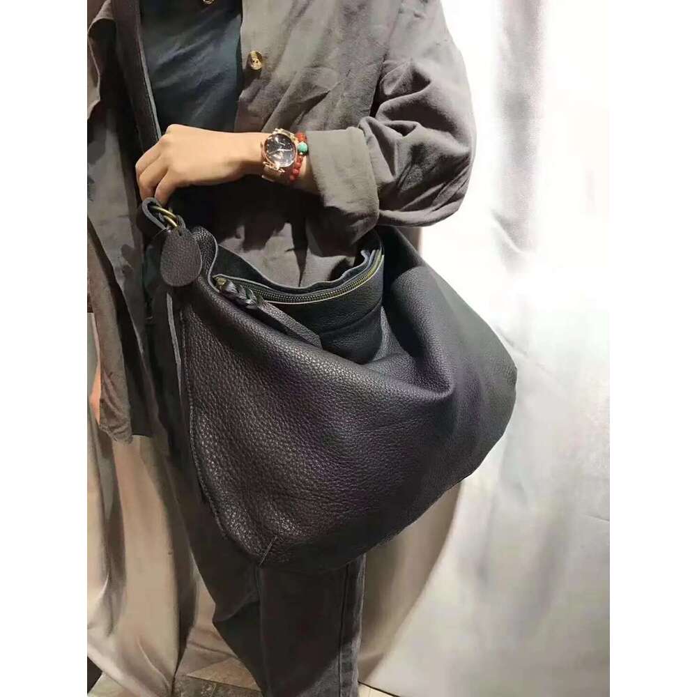 Designer Bag 100% Soft Genuine Leather Handbags Women Large Capacity Shoulder Bags High Quality Vintage Zipper Shopping Messenger Bag Lady