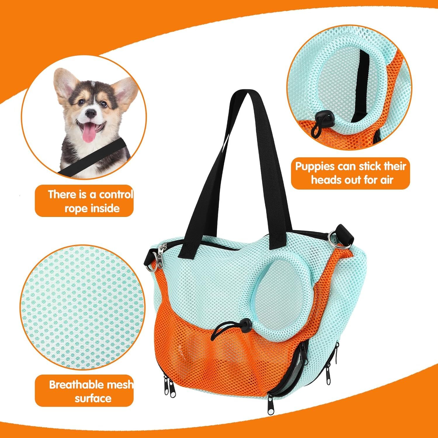 adjustable handsfree dog strap suitable for carrying small dogs and cats travel safety belt doublesided small dog carrying wallet with storage pocket