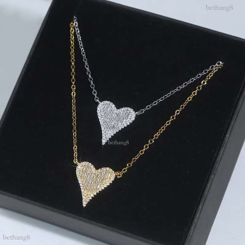 Bling design Heart pendant Necklace Charm Cubic Zircon Paved hip hop for Women Men Jewelry Gift