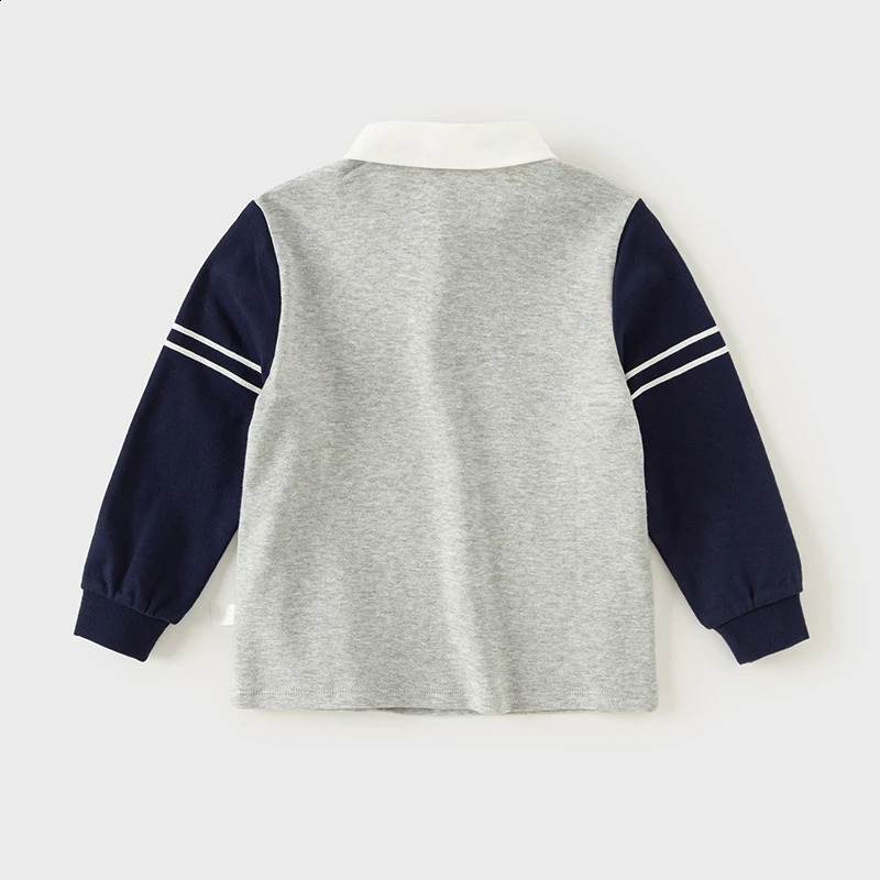 Dave Bella Kid Boys Long-Sleeved T-Shirt Childrens Top Boys Polo Shirt Spring Autumn Childrens School Clothes DB3241636 250410