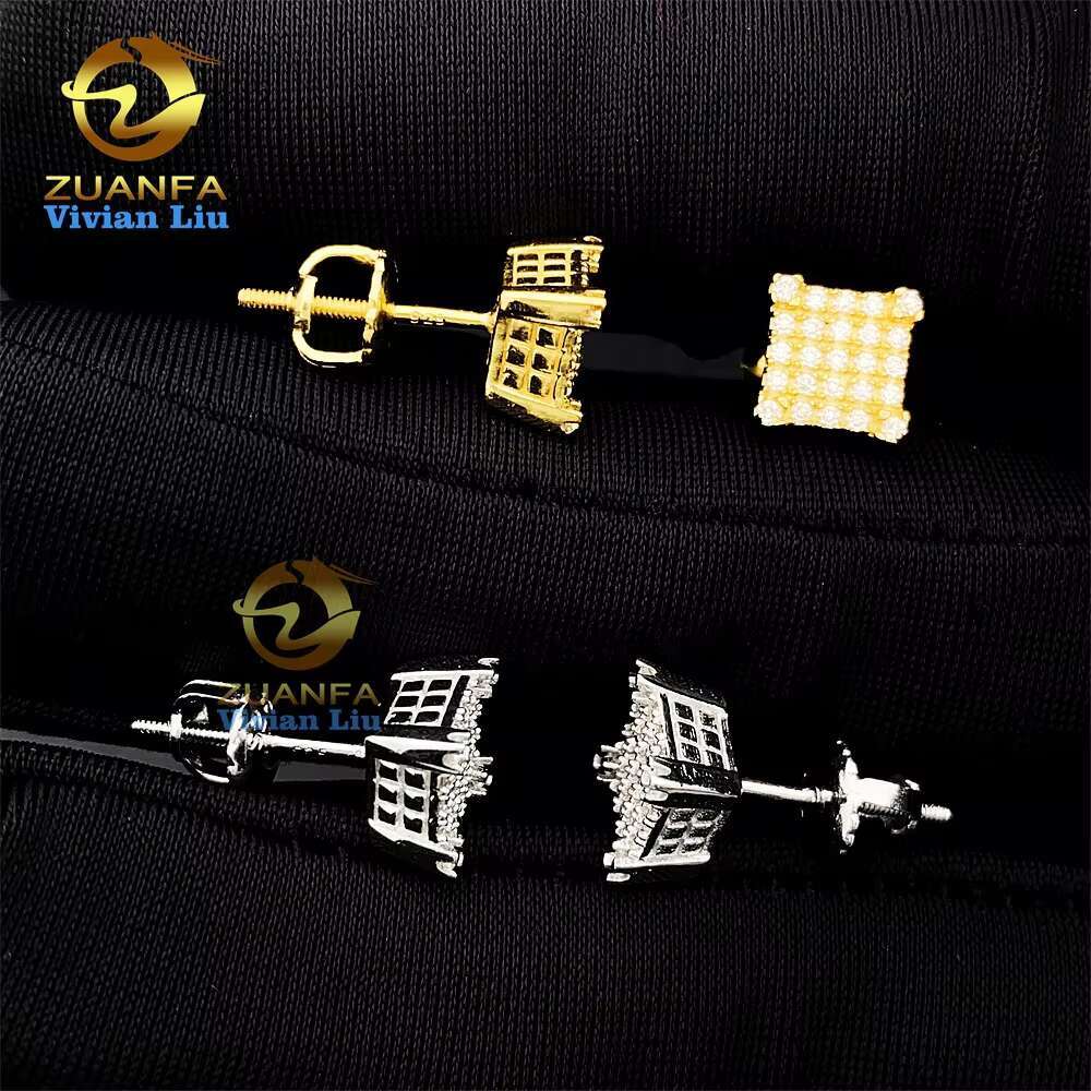 Wholesale Price Fine Jewelry Luxury Diamond 925 Sterling Silver Vvs Moissanite Jewelry Stud Earrings