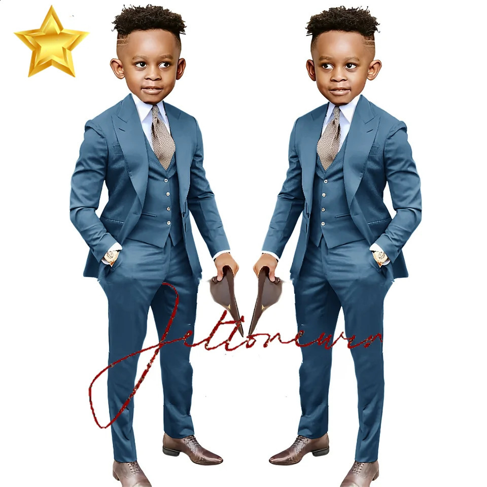 Handcrafted Boys 3-Piece Suit Set Perfect for Weddings Formal Kids 2-16 Years Old Blazer White Blazer 250410