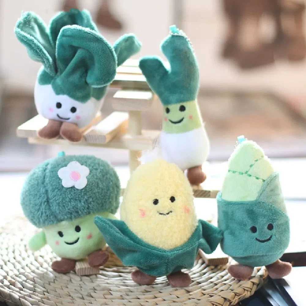 Cartoon Plants Plush Doll Keychain Fun Vegetable Gift Cute Bag Pendant Backpack Accessories Scallion Stuffed Toy Keychain W250411