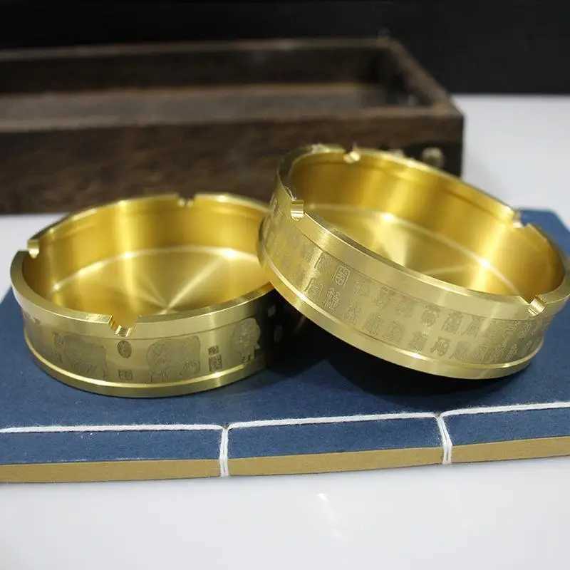 Brass Ashtray Home Office Desk Ornaments Five Cattle Send Blessing Ashtray Home Ornaments Gift Lighter AccessoryXJ250410
