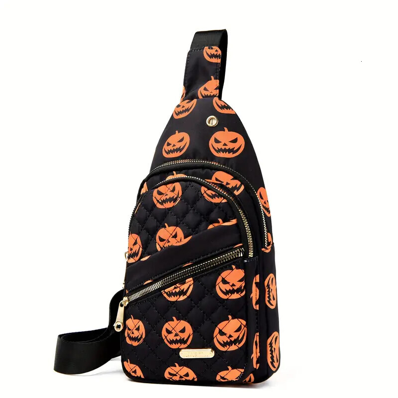 FL- Halloween Bags Large Capacity Tote Bag Adjustable Shoulder Strap Crossbody Bag Multi-Function Zipper Shoulder Bags