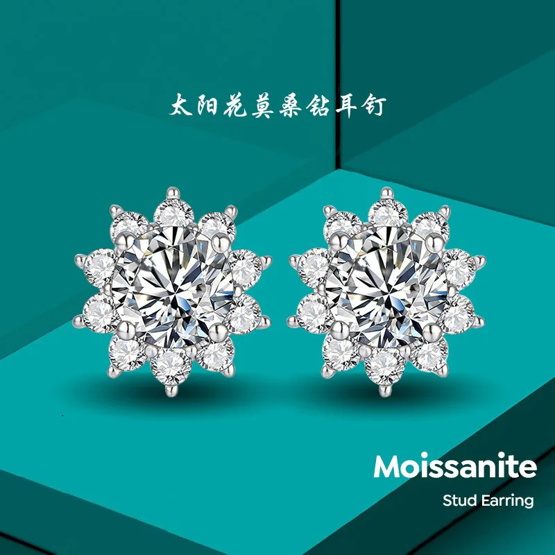 TEN S Stud Earrings 925 Sterling Silver Brilliant Round Cut Sparkling Jewelry for Women Elegant Gift 251031