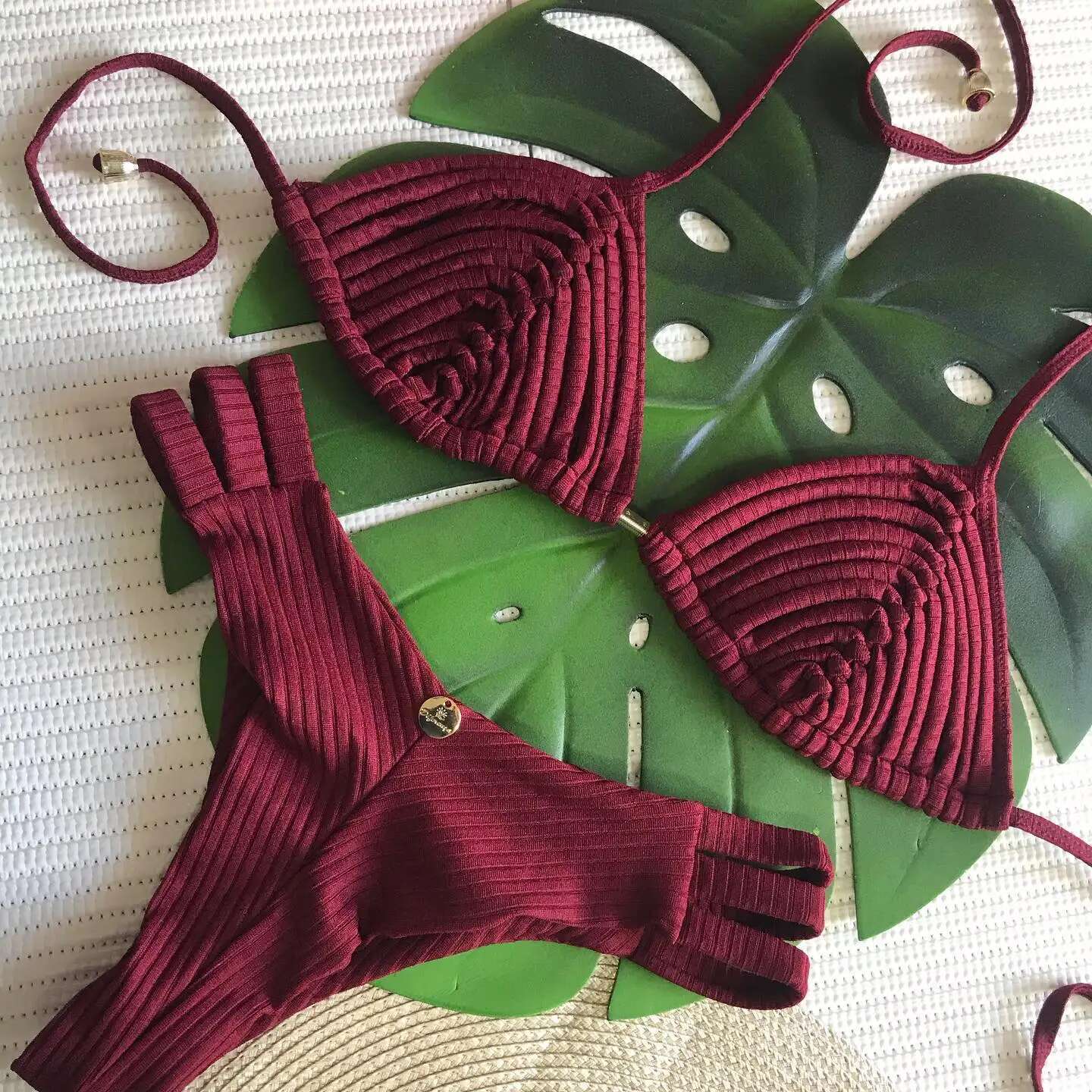 2024 New Bandage Stripes Brazilian Bikini Swimwear Women's Swimsuit Two Piece Set y Lace up Mujer Beachwear Summer