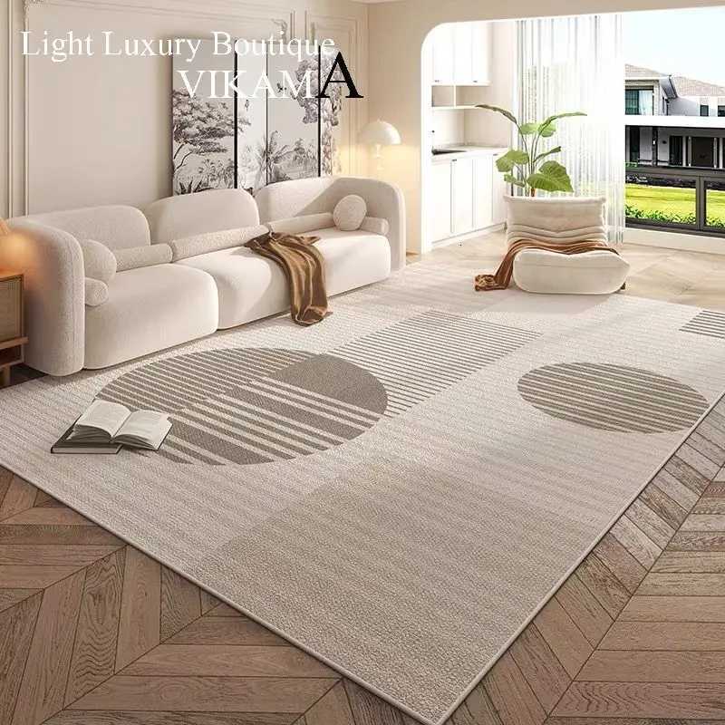 VIKAMAM French Cream Style Carpet Living Room Sofa Coffee Table Rug Washable Erasable Home Bedroom Bedside Floor Mat Checkroom Y251110