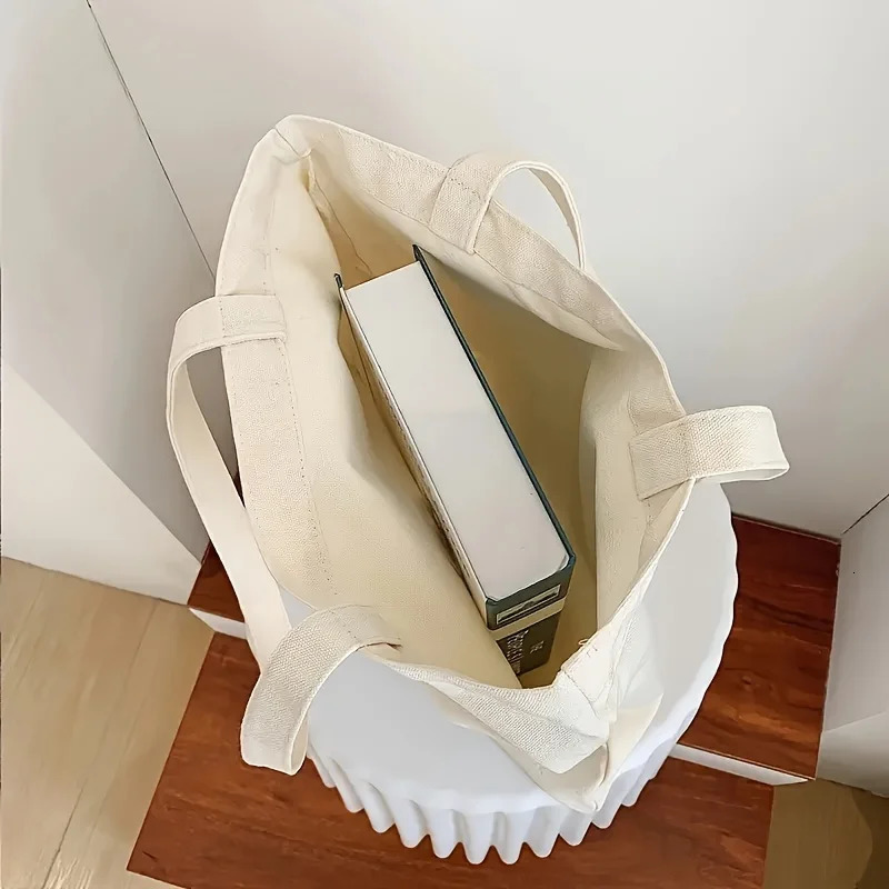 Floral Pattern Print Canvas Tote Bag Convenient Storage for Going Out Traveling Shopping Casual Use Bags 251110