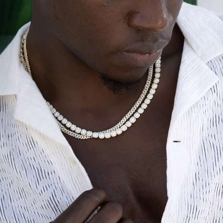 In Stock Pass Diamond Tester 6mm 925 Sterling Silver VVS Moissanite Iced Out Hip Hop Jewelry Cuban Link Chain Bracelet Men Women