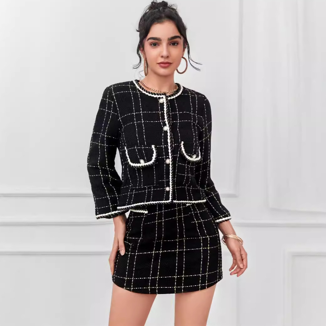 Light luxury socialite temperament 2025 new women's spring Hepburn style and slimming coarse floral skirt two-piece set