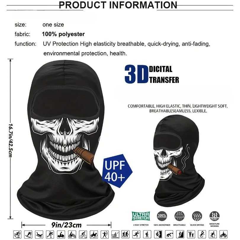 1pc Face Mask Clown Ghost Skull Mask Breathable Windproof UV Sun Dust Protective Full Face Cover For Summer Sprin S251110{category}