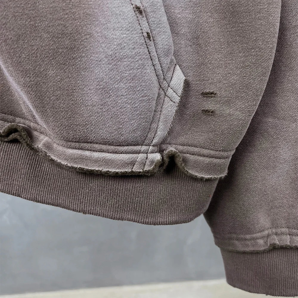 Vintage Mens Washed Zipper Hoodie Mens unisex Oversized Outdated 400gsm 100 Cotton Autumn/Winter Hoodie 251110