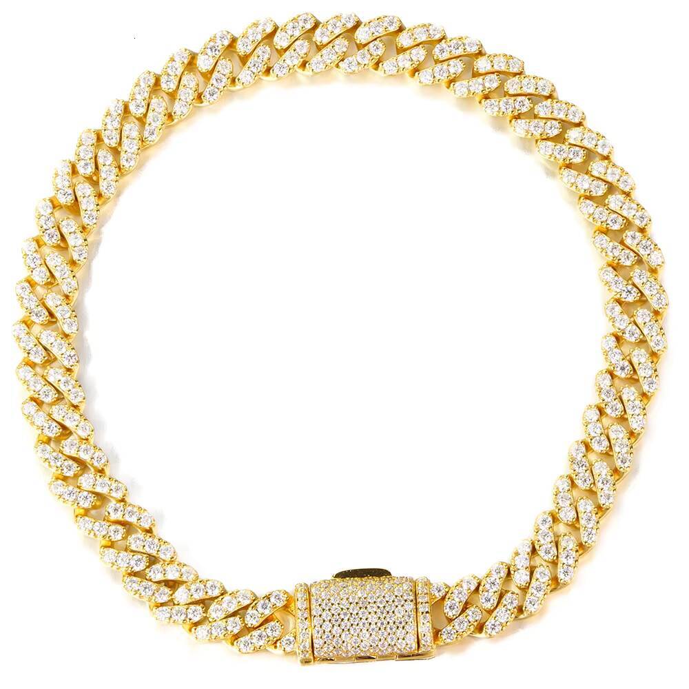 Wholesale 925 Silver Cuban Chain Slim Chain 6mm Wdth Vvs Moissanite Bracelet for Gift