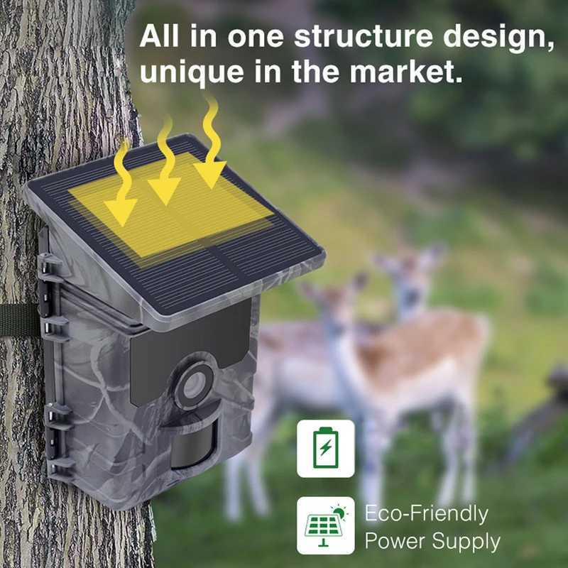 New solar powered charging hunting camera WiFi600 Pro BT WiFi outdoor monitoring camera 4K video 36MP application online video viewing X2504111