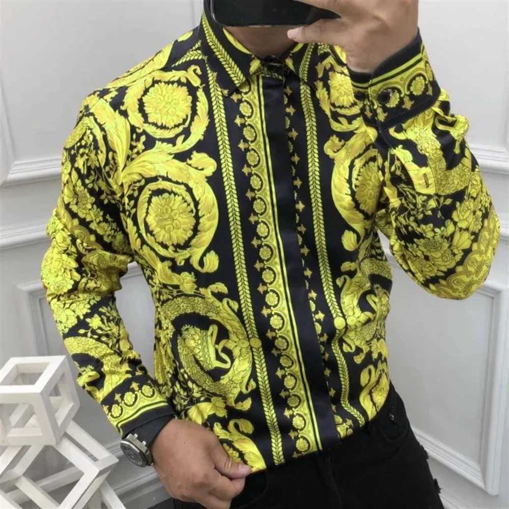 2024 Fashion Mens Luxury Shirts Image Print Mens Long Sleeve Lapel Shirts Casual Party Street Hawaiian Shirts Plus Size S-5XL K251110