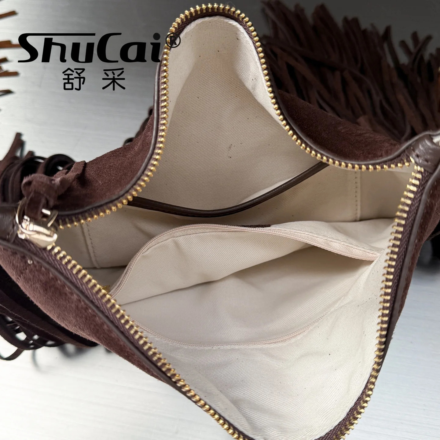 Genuine Grade Womens Suede Cow Leather Retro Fringe Bag er Female Cowhide Shoulder Crossbody Bags for Woman 251110