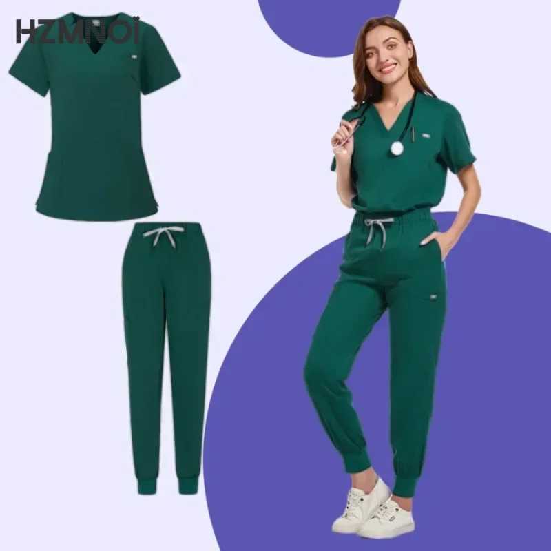 Surgical Uniforms Woman Scrub Set Medical Nurse Beauty Sn Workwear Clinical Scrubs Top Pants Spa Doctor Nursing Clinical Suit X250410
