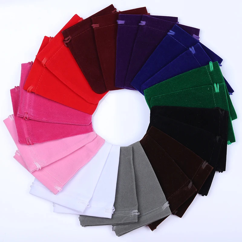 10Pcs Pink Color Separation Flannel Bags Jewelry Gift Display Packing Velvet Drawstring Pouches Xmas 251110