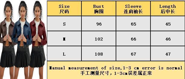 Women's clothing 2025 new short zipper PU American casual motorcycle leather jacket