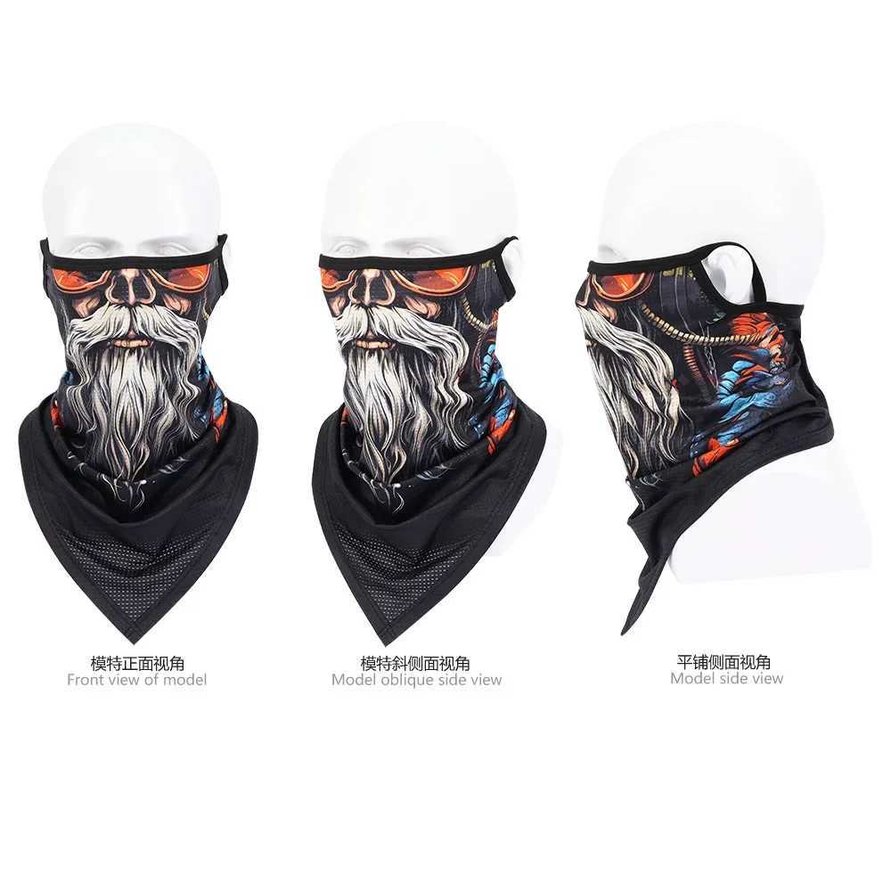 3D Beard Skull Balaclava Mens Head Face Protection Ear Loops Mask Breathable Dry Quick Windproof Motorcycle Face Cover Shield S251110