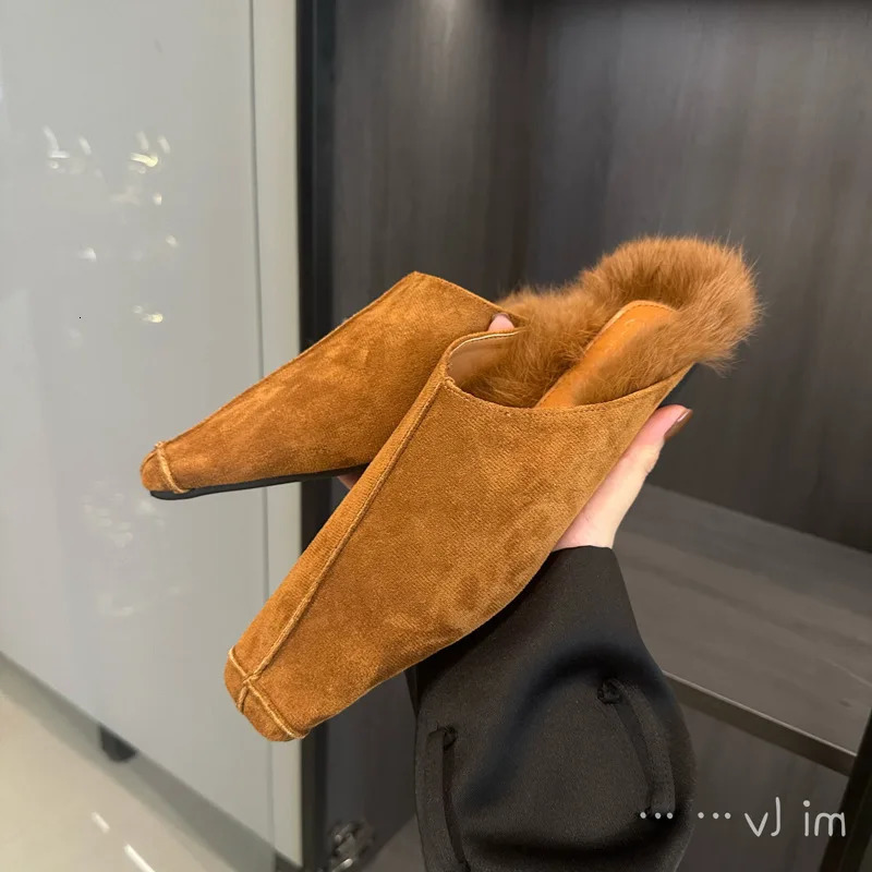 Style Flat Mules Shoes Women Square Toe Slipper Suede Sandal Women Summer Casual Comfort Slides Slingback Flip Flops 251110