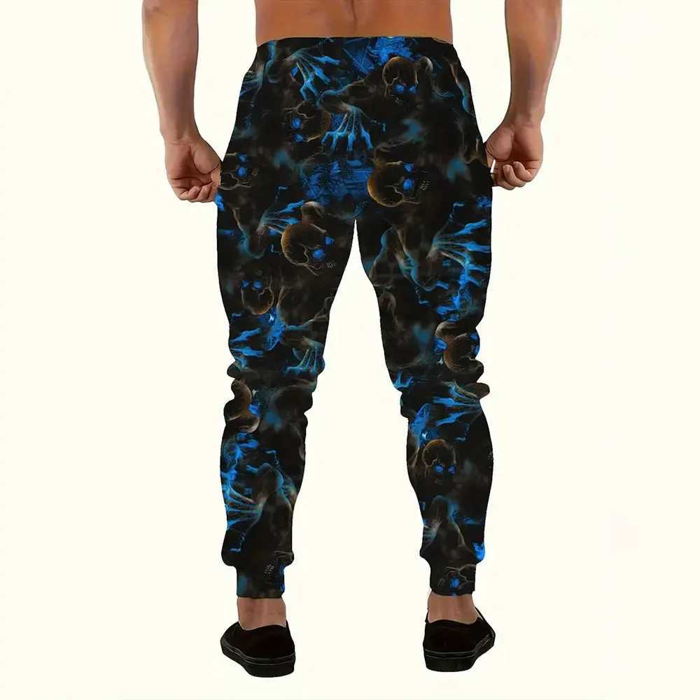 New Fashion 3D Skeleton Full Body Printed Sports Pants Winter Thick Warm Pants Mens Loose Casual Pocket Drawstring Sports PantsXJ250410