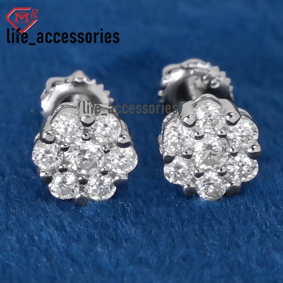 Wholesale Price Moissanite Earrings Men Sterling Silver 925 Custom Vvs Iced Out Moissanite Earrings