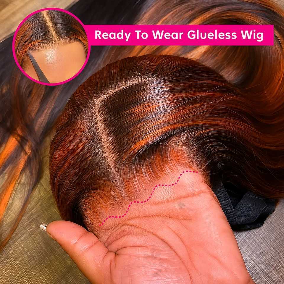 P4/350Gradient Wig human hair Glueless wigs 5x5 hd Lace Wigs Colored Highlight Wig Straight human hair wigs Ombre human hair wigT251111