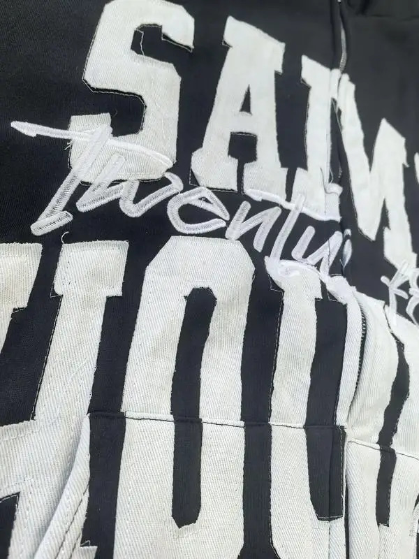 Y2K Lettering Embroidered Hoodie Same Hours Zip-up Jacket Streetwear Fashion Sweatshirt 251110