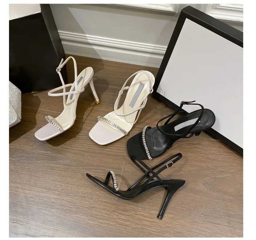 Ladies high heels buckle womens comfortable shoes luxurious Rhine thin high heels sandals sexy open high heels wedge 2025XJ250410