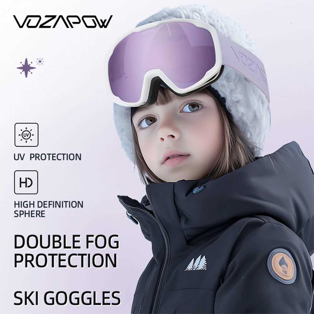 Vozapow Kids Ski GoggLEs Anti Fog DoubLE Layer Resistance Skiing Mask HD Snowboard Eyewear UV400 Children Snow Sunglasses K251110
