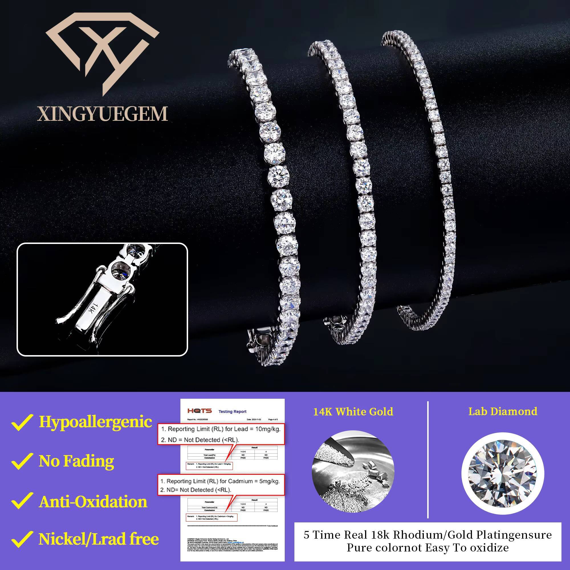 Cultivate Diamond Tennis Bracelet DEF Colour Comes with Certificate for Verification Can Undergo Professional Inspection