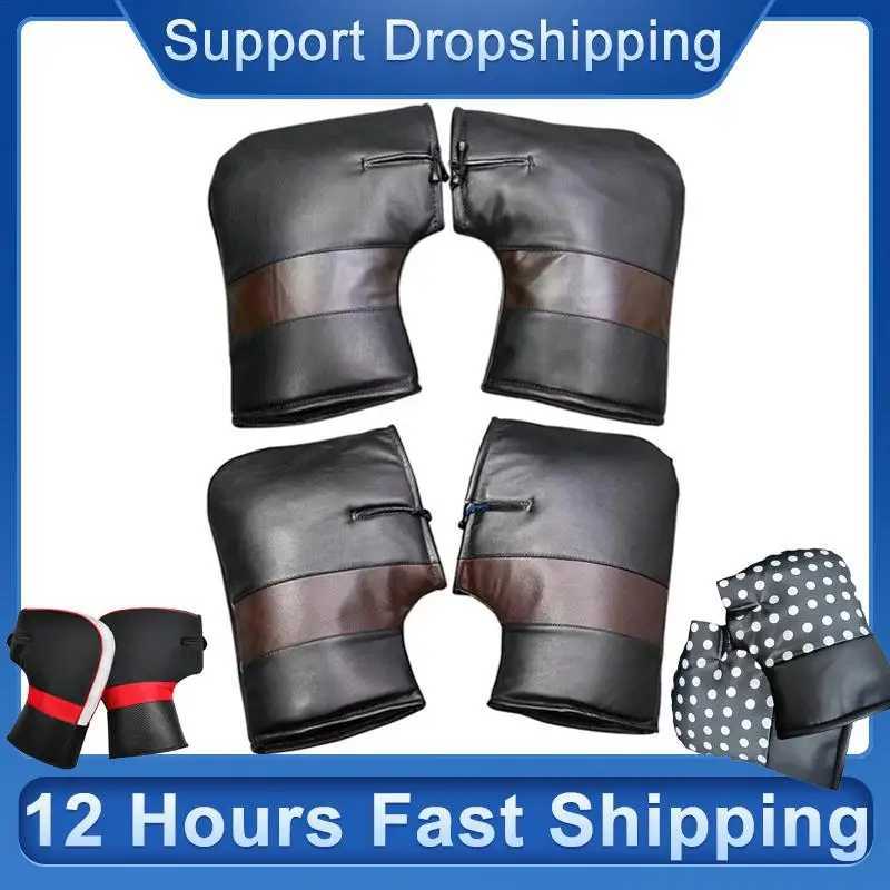 2pcs Motorcycle Handlebar Muffs Hand Protector Winter Windproof Waterproof Thickened Warm Thermal Mobile Handle Bar Cover Gloves S25118