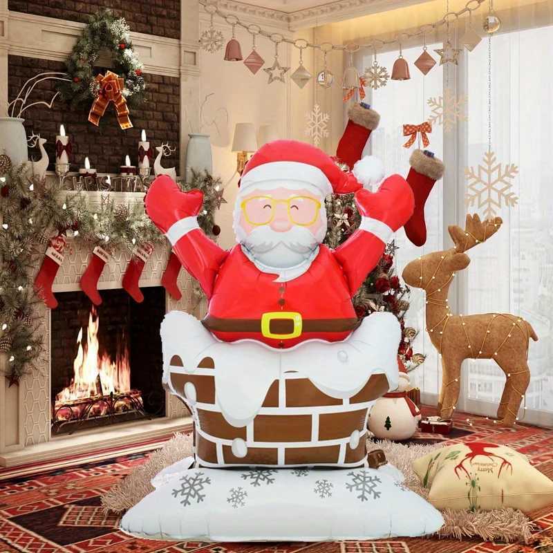 Christmas 1Pcs Standing Santa Claus Walnut Soldier Cattle Foil Balloon Decoration Christmas Theme Holiday New Year Party Family Decors Y251111