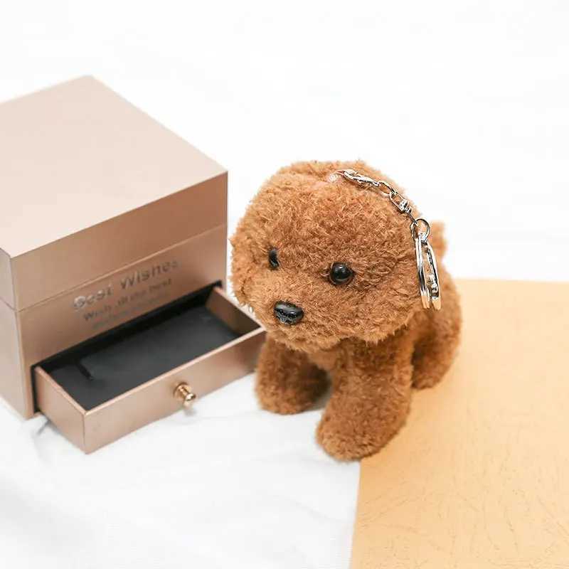Cute Teddy Dog Plush Keychain Small Pendant Childrens Toy Backpack Hanging with Animals Christmas Gifts W250411