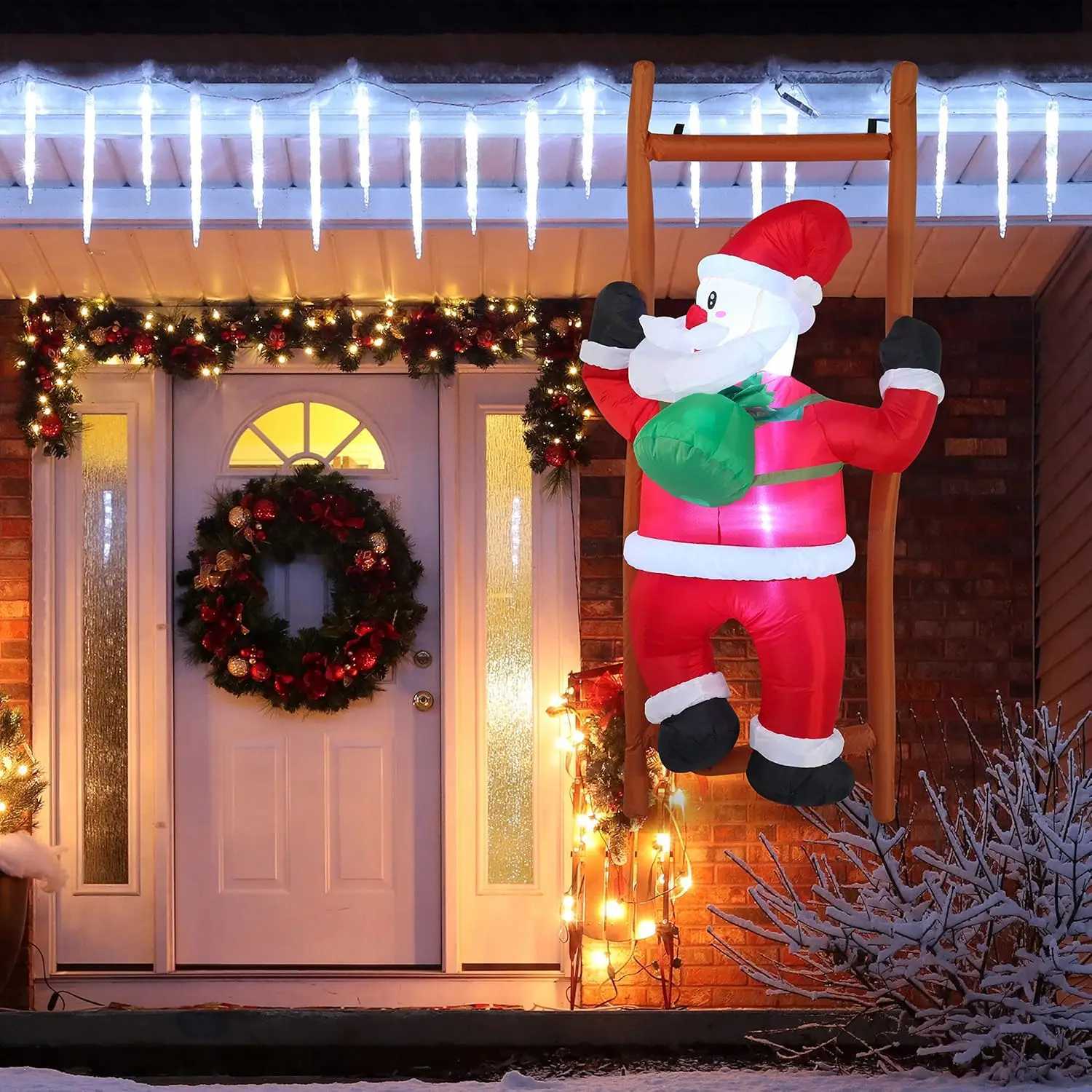 Christmas JOYFY 6 FT Christmas Inflatable Climbing Santa Hanging Inflatable Christmas Yard Decorations for Xmas Party Lawn Dcor Y251111