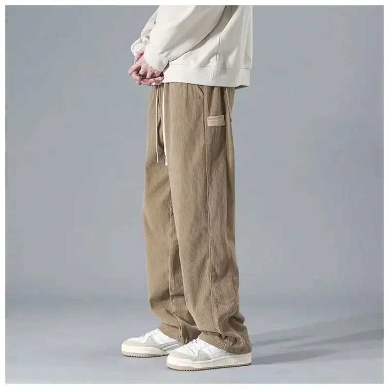 2024 Japanese Retro Corduroy Mens Casual Pants Spring and Autumn Straight Leg Work Clothes Trouser Style Fashion Brand Sports PantsXJ250410