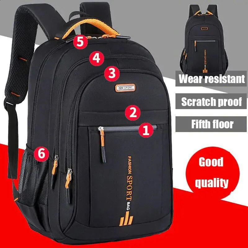 Backpack Mens Womens Oxford Cloth Backpack High Capacity Junior High School Student Schoolbag Mens Travel Backpack 250407