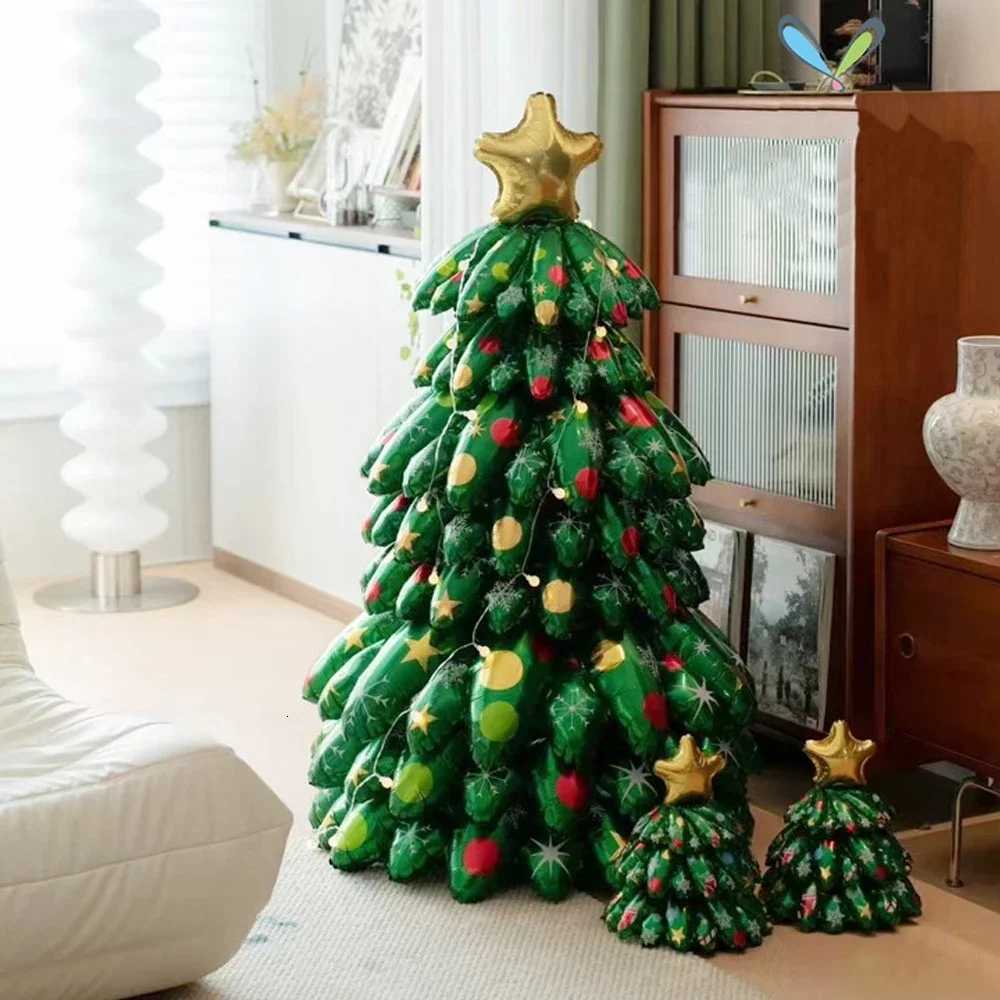 Christmas Christmas Tree Balloons 3D Standing Assemble Aluminum Film Balloon for Christmas Decorations Home New Year Party Decor Kids Gift Y251111