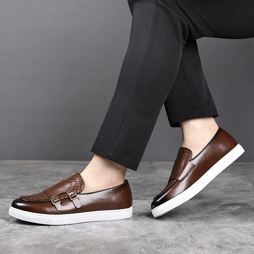 Solid-Color Mens Casual Loafers For Autumn And Winter Fashionable Pattern Double-Breasted Comfortable Flat Shoes 251106